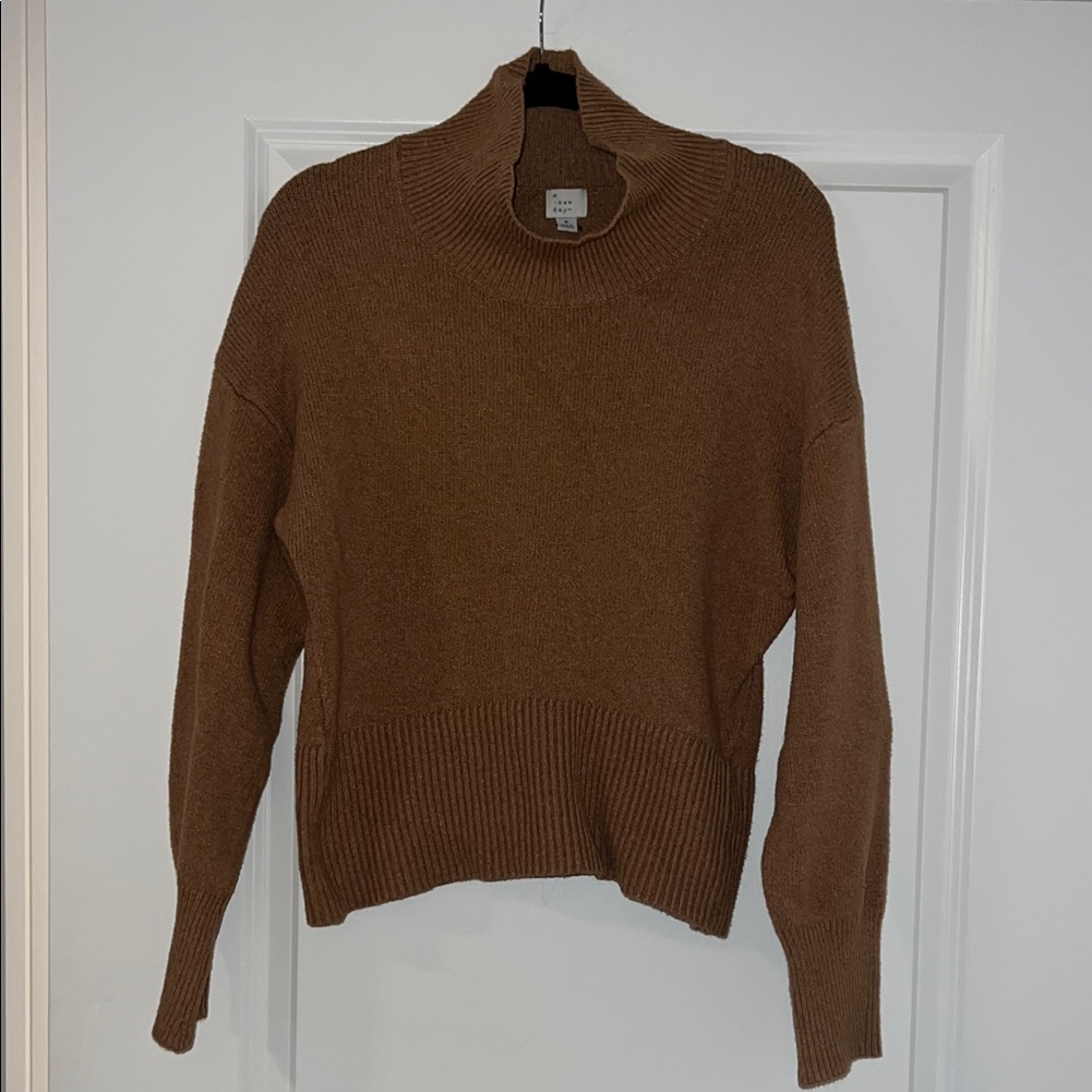 A New Day Brown/Caramel Cowl Neck Sweater